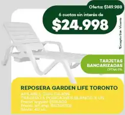 Super MAMI Reposera garden life toronto apilable con cajon oferta