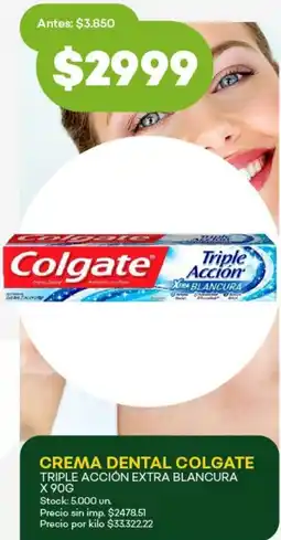 Super MAMI Colgate crema dental triple acción extra blancura oferta