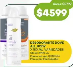 Super MAMI Dove desodorante all body variedades oferta