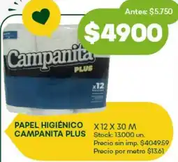 Super MAMI Campanita papel higiénico plus oferta