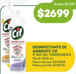 Super MAMI Cif desinfectante de ambiente variedades oferta