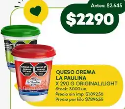 Super MAMI La paulina queso crema original/light oferta