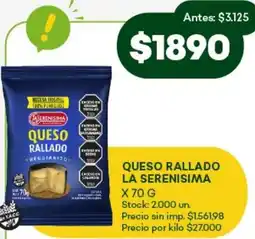 Super MAMI La serenisima queso rallado oferta