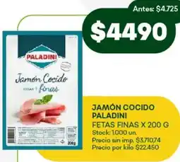 Super MAMI Paladini jamón cocido fetas finas oferta