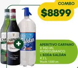 Super MAMI Aperitivo carpano rosso/bianco + soda saldan oferta