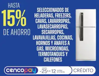 Seleccionados de heladeras, freezers, cavas, lavarropas