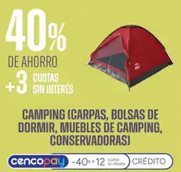 Supermercados Vea Camping (carpas, bolsas de dormir, muebles de camping, conservadoras oferta