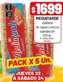 Almacor Mediatarde galleta de agua clásica sandwich oferta