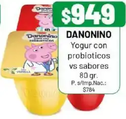 Almacor Danonino yogur con probioticos vs sabores oferta