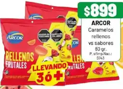 Almacor Arcor caramelos rellenos vs sabores oferta