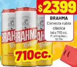 Almacor Brahma cerveza rubia clásica lata oferta