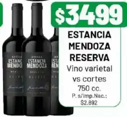 Almacor Estancia mendoza reserva vino varietal vs cortes oferta