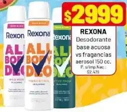 Almacor Rexona desodorante base acuosa vs fragancias aerosol oferta