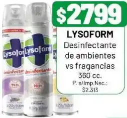 Almacor Lysoform desinfectante de ambientes vs fragancias oferta
