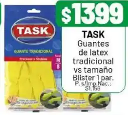 Almacor Task guantes de latex tradicional vs tamaño blister oferta