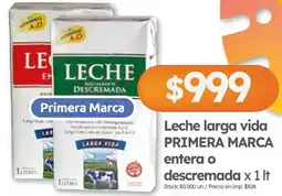Cordiez Primera marca leche larga vida entera o descremada oferta