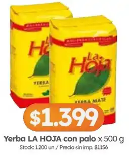 Cordiez La hoja yerba con palo oferta