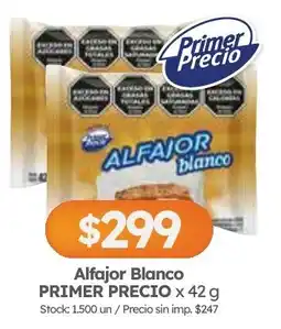 Cordiez Primer precio alfajor blanco oferta