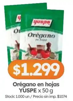 Cordiez Yuspe oregano en hojas oferta