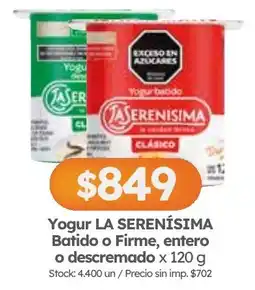 Cordiez La Serenísima yogur oferta