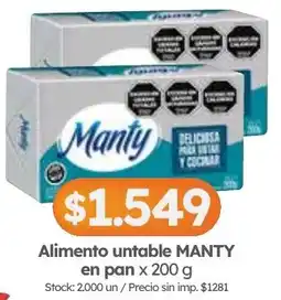 Cordiez Manty alimento untable en pan oferta