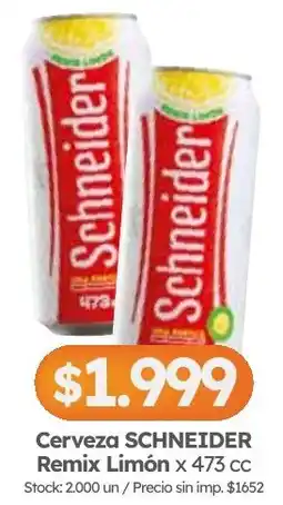 Cordiez Schneider cerveza remix limón oferta