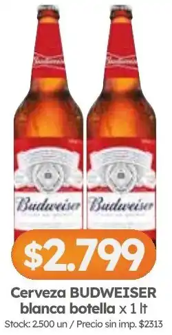 Cordiez Budweiser cerveza blanca botella oferta