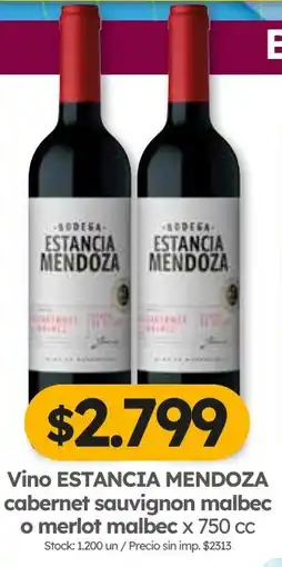 Cordiez Estancia mendoza vino cabernet sauvignon malbec o merlot malbec oferta