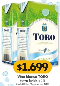 Cordiez Toro vino blanco tetra brick oferta