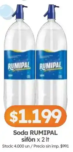 Cordiez Rumipal soda sifón oferta