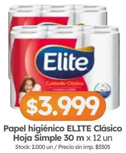 Cordiez Elite papel higiénico clásico hoja simple oferta