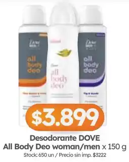 Cordiez Dove desodorante all body deo woman/men oferta
