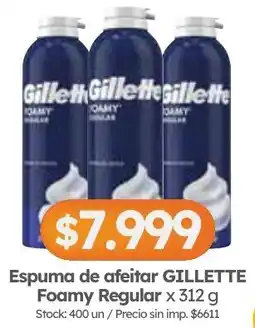 Cordiez Gillette espuma de afeitar foamy regular oferta