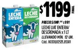 Supermercados Yaguar Leche uat entera/ descremada oferta