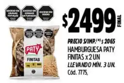 Supermercados Yaguar Paty hamburguesa finitas oferta