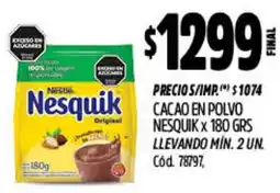 Supermercados Yaguar Nestlé nesquik cacao en polvo oferta