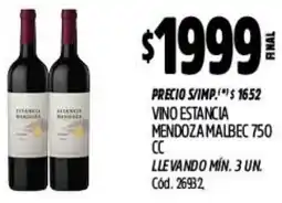 Supermercados Yaguar Estancia mendoza vino malbec oferta