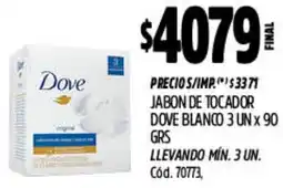 Supermercados Yaguar Dove jabon de tocador blanco oferta