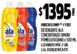 Supermercados Yaguar Ala detergente concentrado limon/ pomelo/oceano oferta