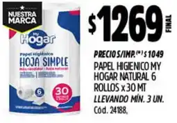 Supermercados Yaguar My hogar papel higienico natural oferta