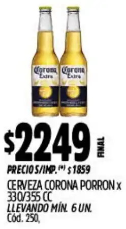 Supermercados Yaguar Corona cerveza porron oferta