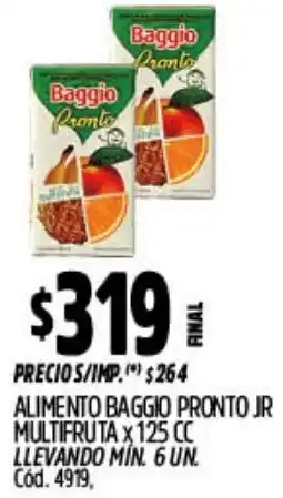 Supermercados Yaguar Baggio pronto alimento jr multifruta oferta