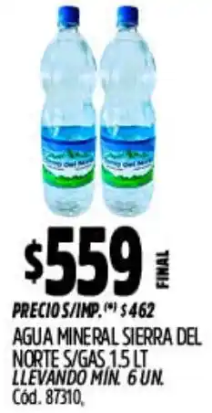Supermercados Yaguar Sierra del norte agua mineral s/gas oferta