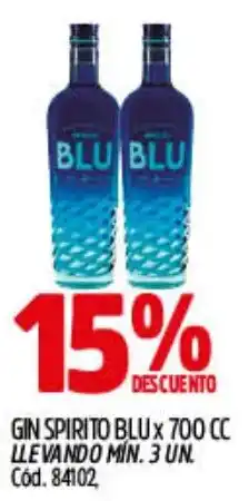 Supermercados Yaguar Blu gin spirito oferta