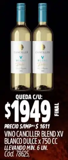 Supermercados Yaguar Canciller vino blend xv blanco dulce oferta