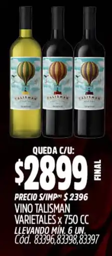 Supermercados Yaguar Talisman vino varietales oferta