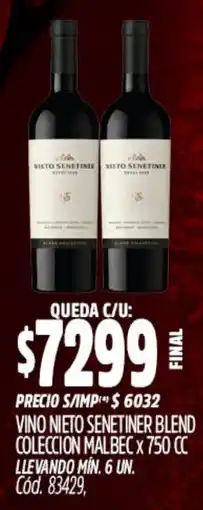 Supermercados Yaguar Nieto senetiner vino blend coleccion malbec oferta