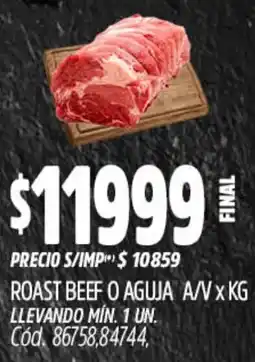 Supermercados Yaguar Roast beef o aguja a/v oferta