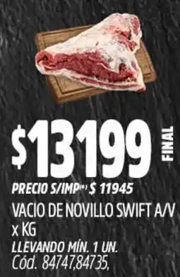 Supermercados Yaguar Swift vacio de novillo a/v oferta