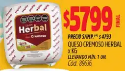 Supermercados Yaguar Herbal queso cremoso oferta